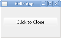 Screenshot of a window with a button that says 'Click to Close'