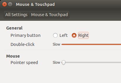 Mouse Settings dialog in Ubuntu 14.04