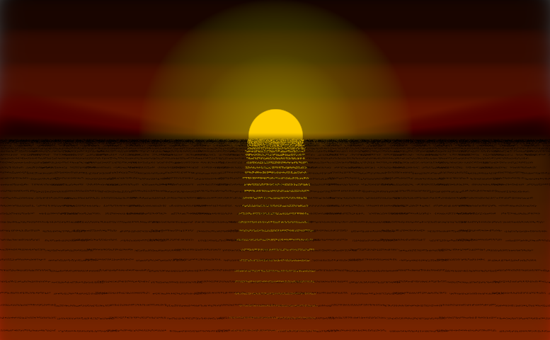 A sunset rendered by Vara